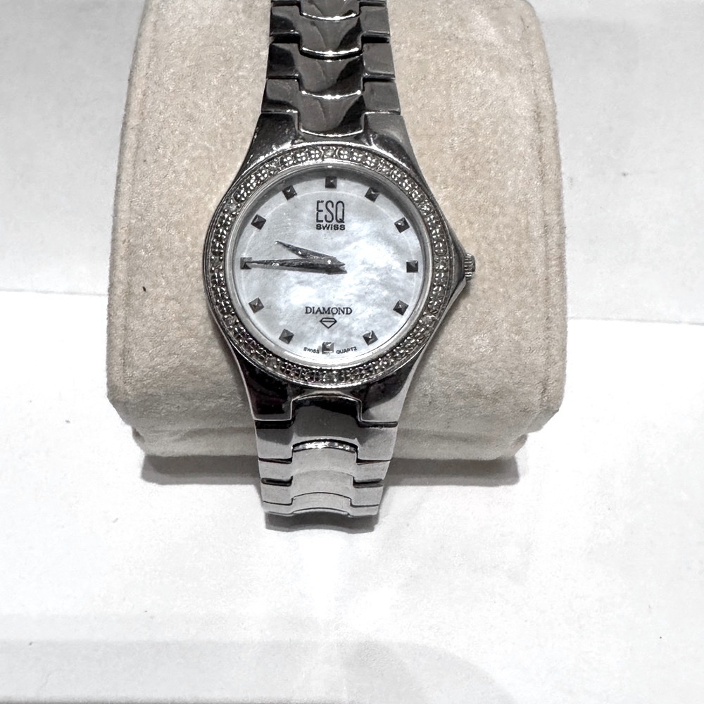 ✨🕰️ ESQ by Movado Women’s Diamond Accent Watch – Stainless Steel Luxe 💎✨